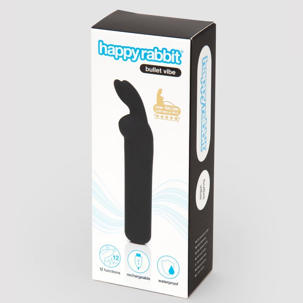 Happy Rabbit Rechargeable Rabbit Bullet Vibrator-Black