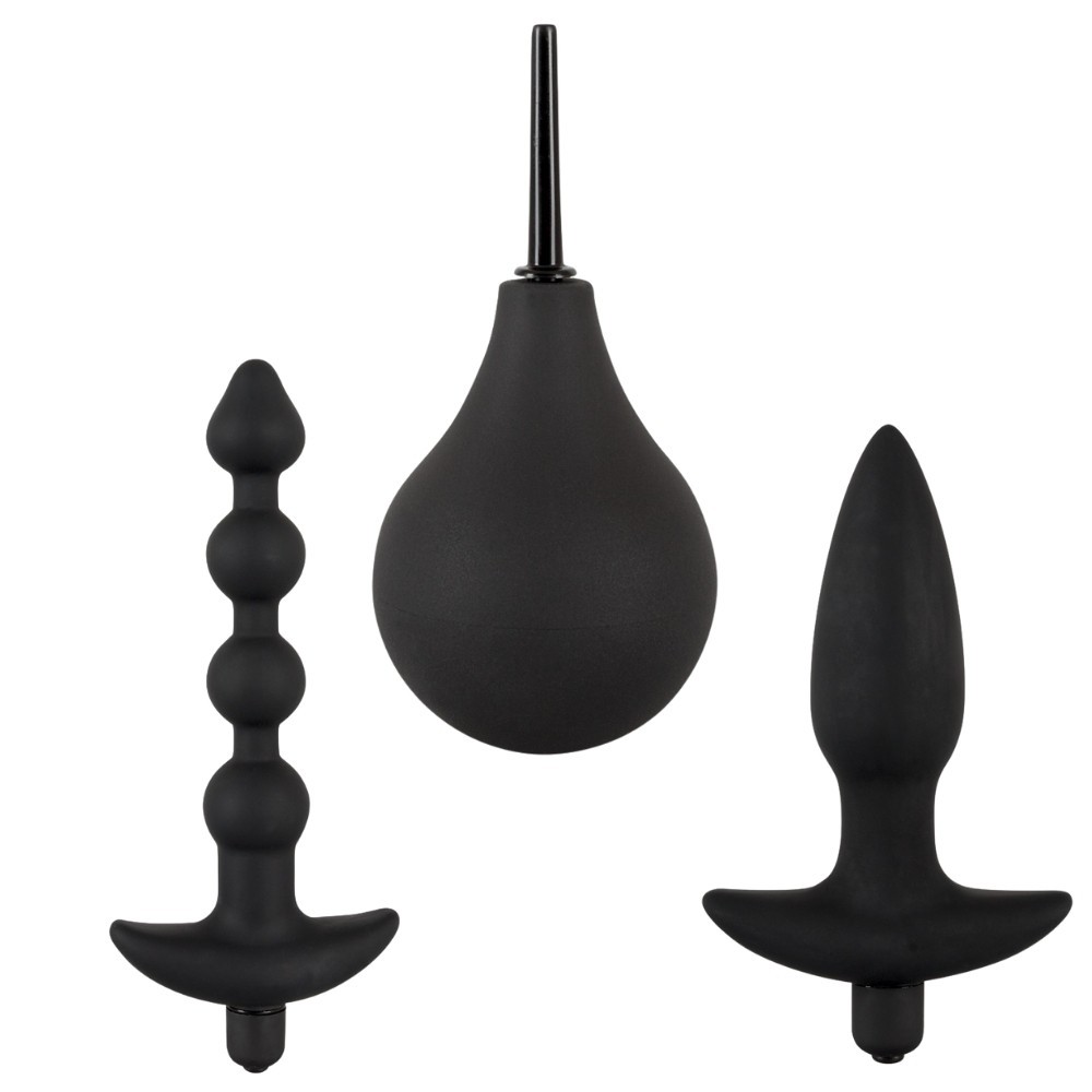 Black Velvets Anal Kit Anal Temizleme Pompası ve Vibratör Set