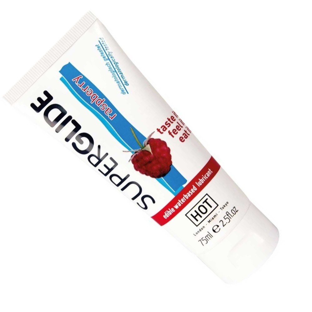Hot Products Edibles Superglide Lube 75 ml Ahududu Aromalı Kayganlaştırıcı Oral Jel