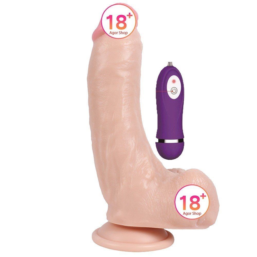Shequ Duke Lungton 22 Cm 10 Modlu Titreşimli Realistik Penis XS-WBC10025-V