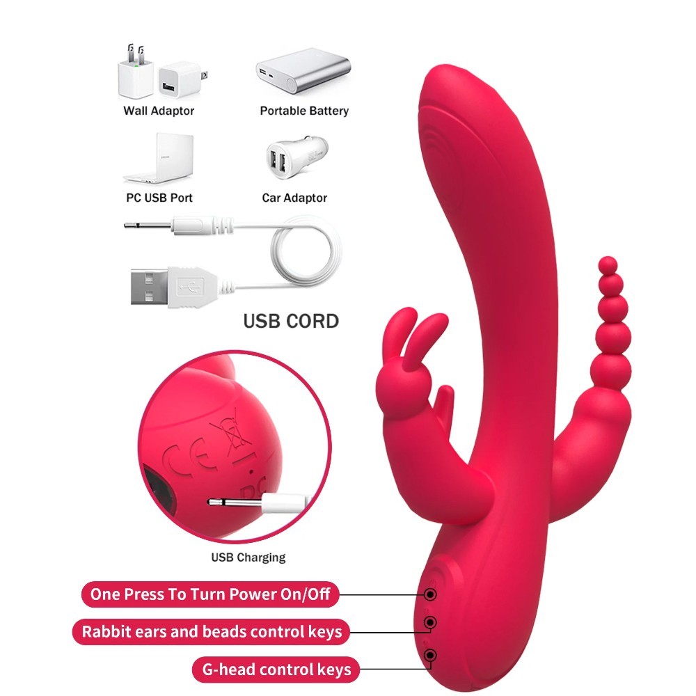 bAŞKa Sex Toys  Meilisa 3 İn 1 Clitoral Massager Rabbit Vibratör