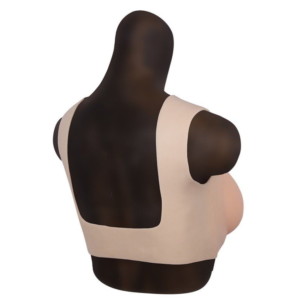 bAŞKa Bodysuit Crossdresser Brown Askılı Silikon Giyilebilir Göğüs Cup C