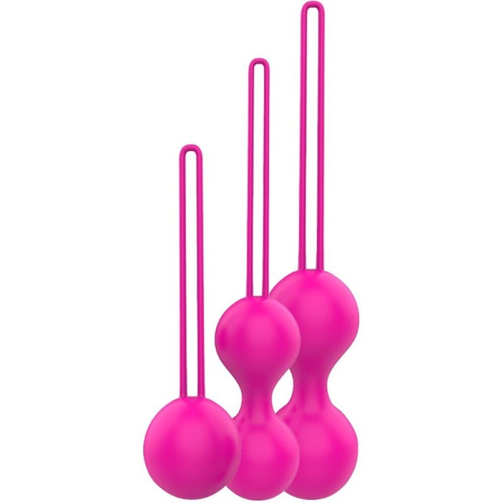 bAŞKa Kegel Benwa Ball Medium Medikal Silikon Metal Jiggle Kegel Set-Pink