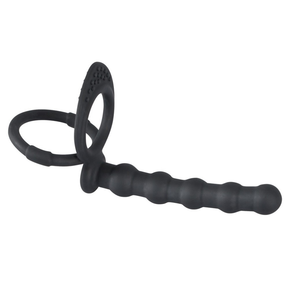 Black Velvets Cock Ball Ring Penis Halkası ve Anal Dildo