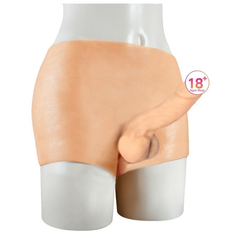 bAŞKa Hollow Strap-On Unisex Kullanılabilir Silikon İçi Boş Belden Bağlamalı Penis B