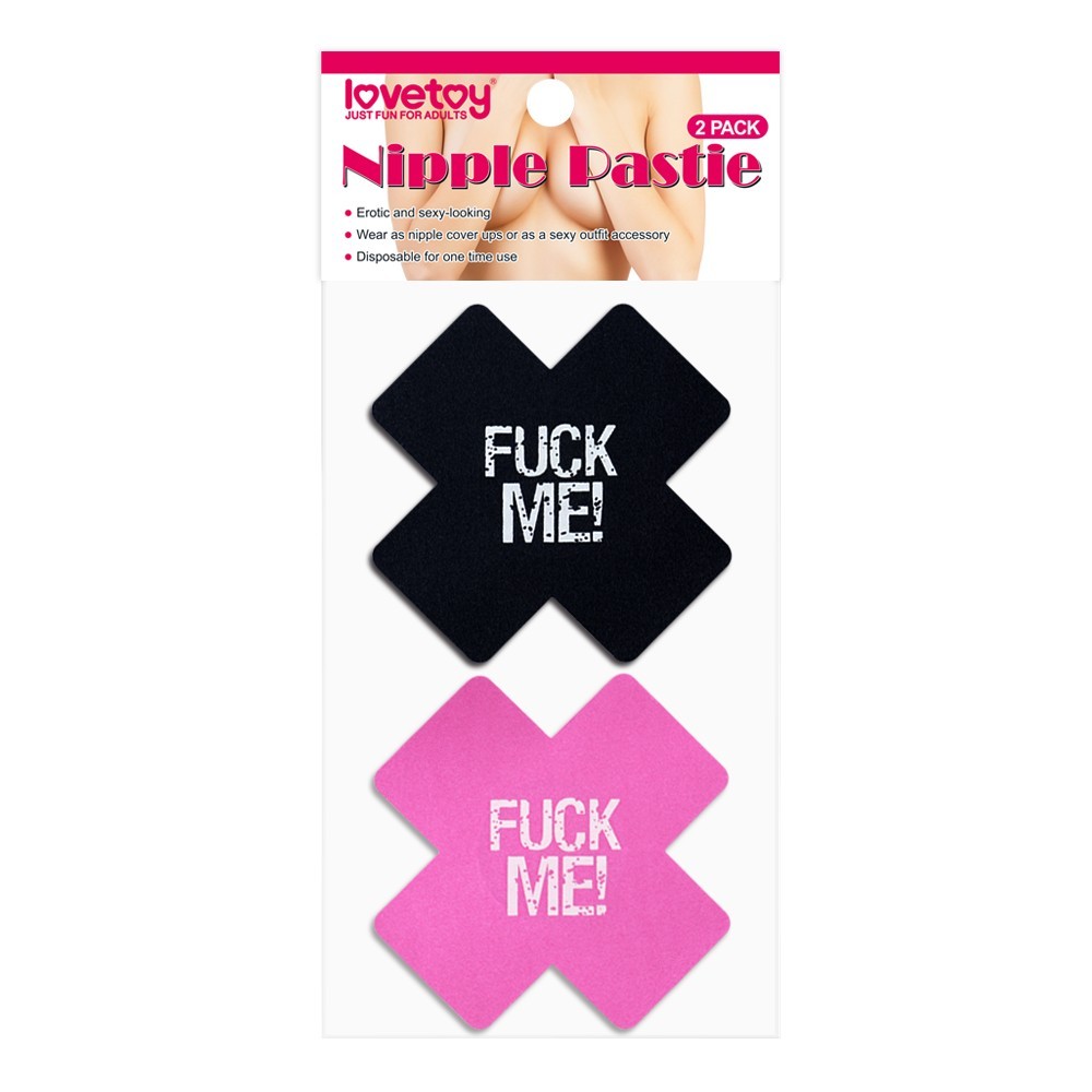 Lovetoy FUCK ME Cross Pattern Nipple Pasties (2 Pack) Göğüs Ucu Bandı