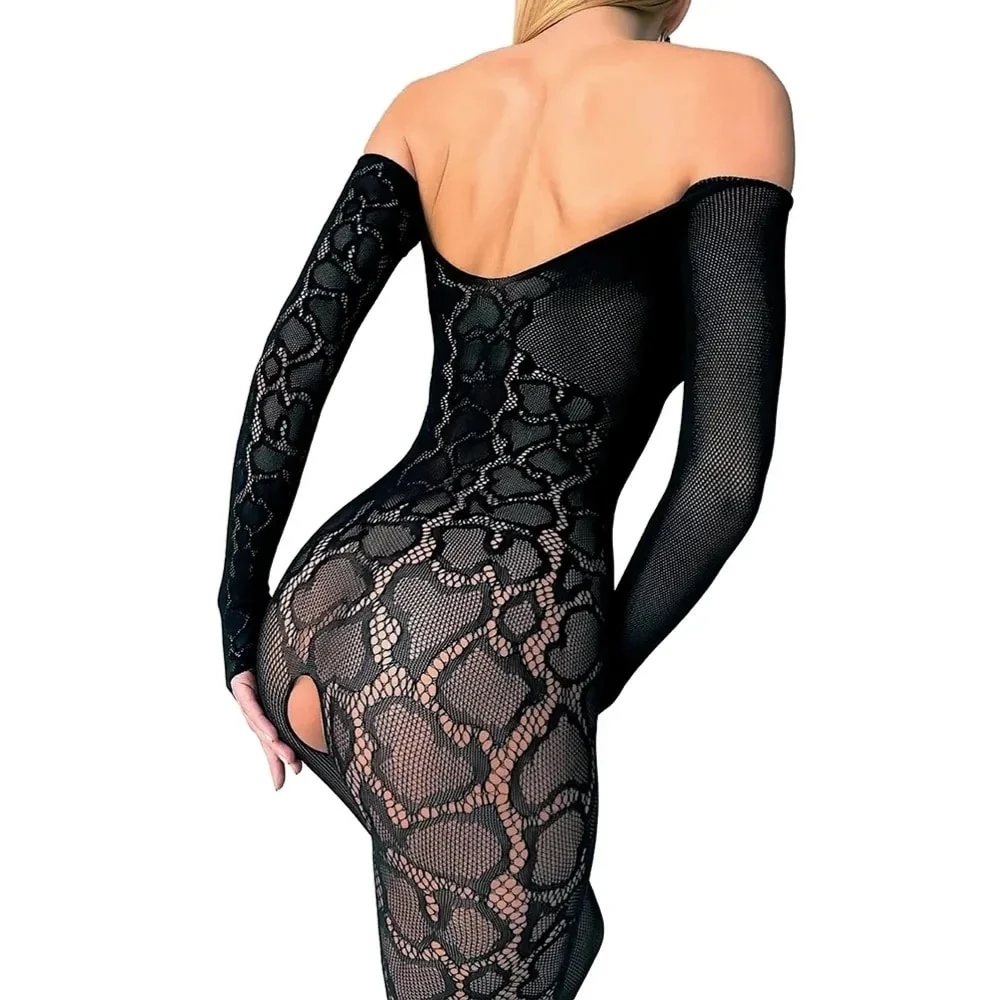 Başka Fantasy Wear Yılan Desenli Vücut Çorabı