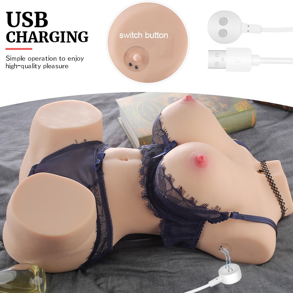 Shequ Britney Emişli ve Titreşimli Yarım Vücut Masturbator SQ-MAS20028