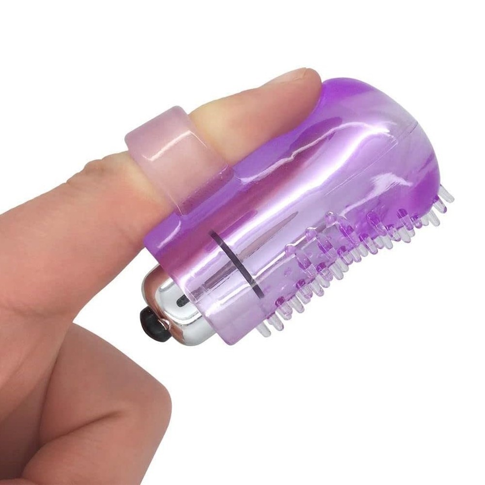 bAŞKa Finger Vibe Silicone Purple Tırtıklı Parmak Vibratör
