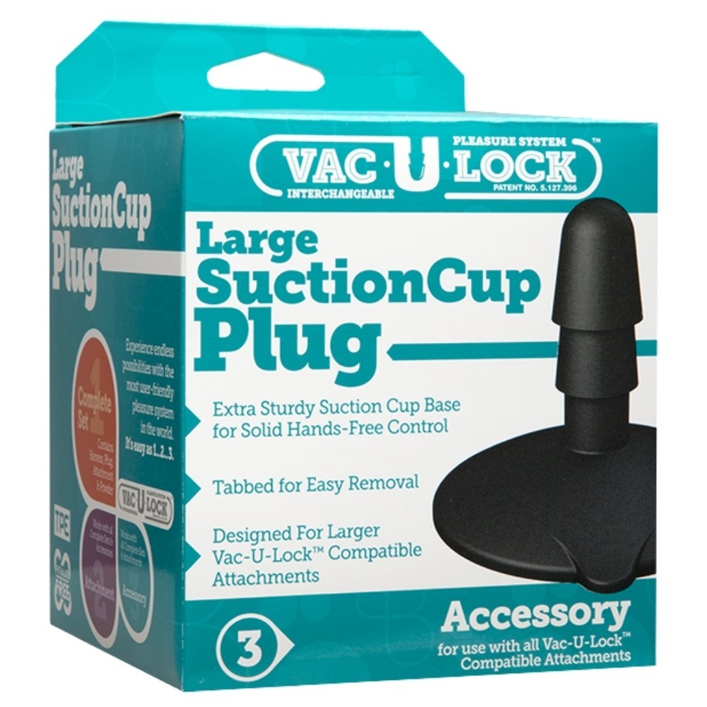 Doc Johnson Vac-U-Lock Large Black Suction Cup Plug