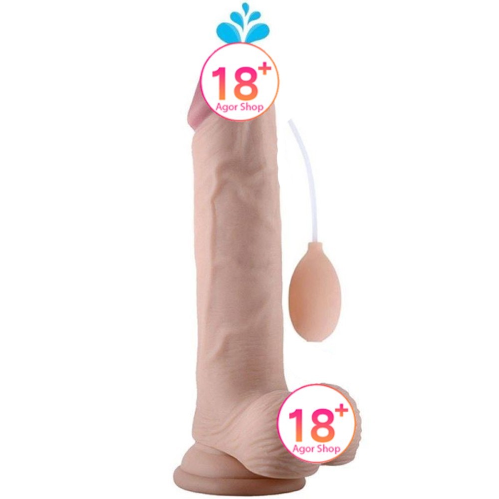 Lovetoy Soft Ejaculation Cock With Ball Dildo Boşalabilir Penis 23 cm LV316003