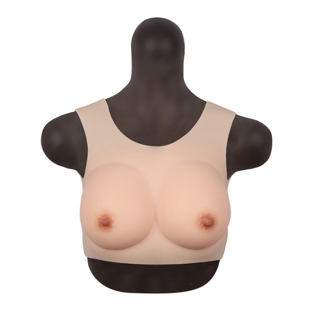 bAŞKa Bodysuit Crossdresser Brown Askılı Silikon Giyilebilir Göğüs Cup C