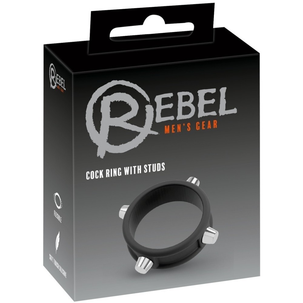 Rebel Men's Gear Cock Ring With Studs Penis Halkası