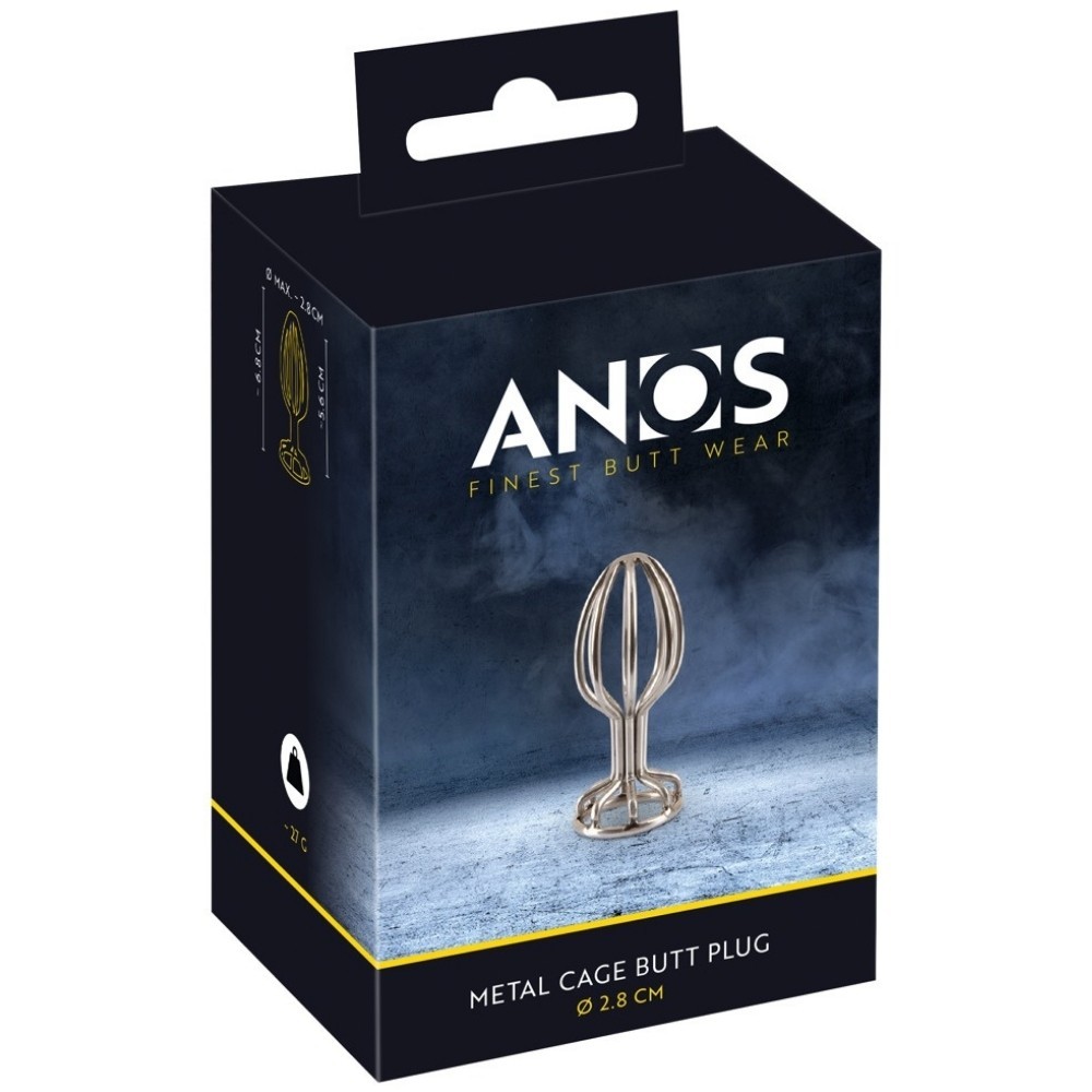 Anos Finest Butt Wear Metal Cage Butt Plug 6.8 Cm