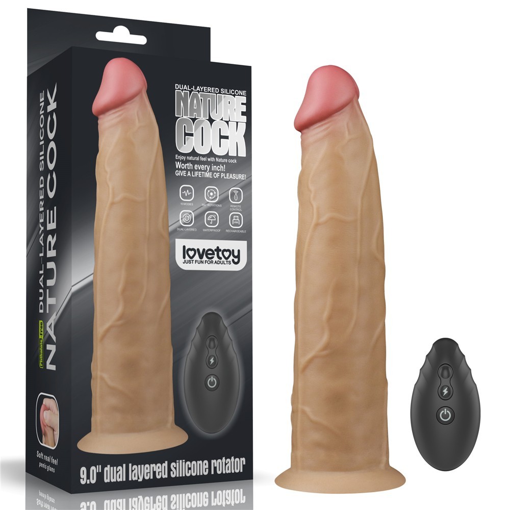 Lovetoy Dual Layered Silicone Rotator 23 Cm Hareketli Realistik Penis LV410211