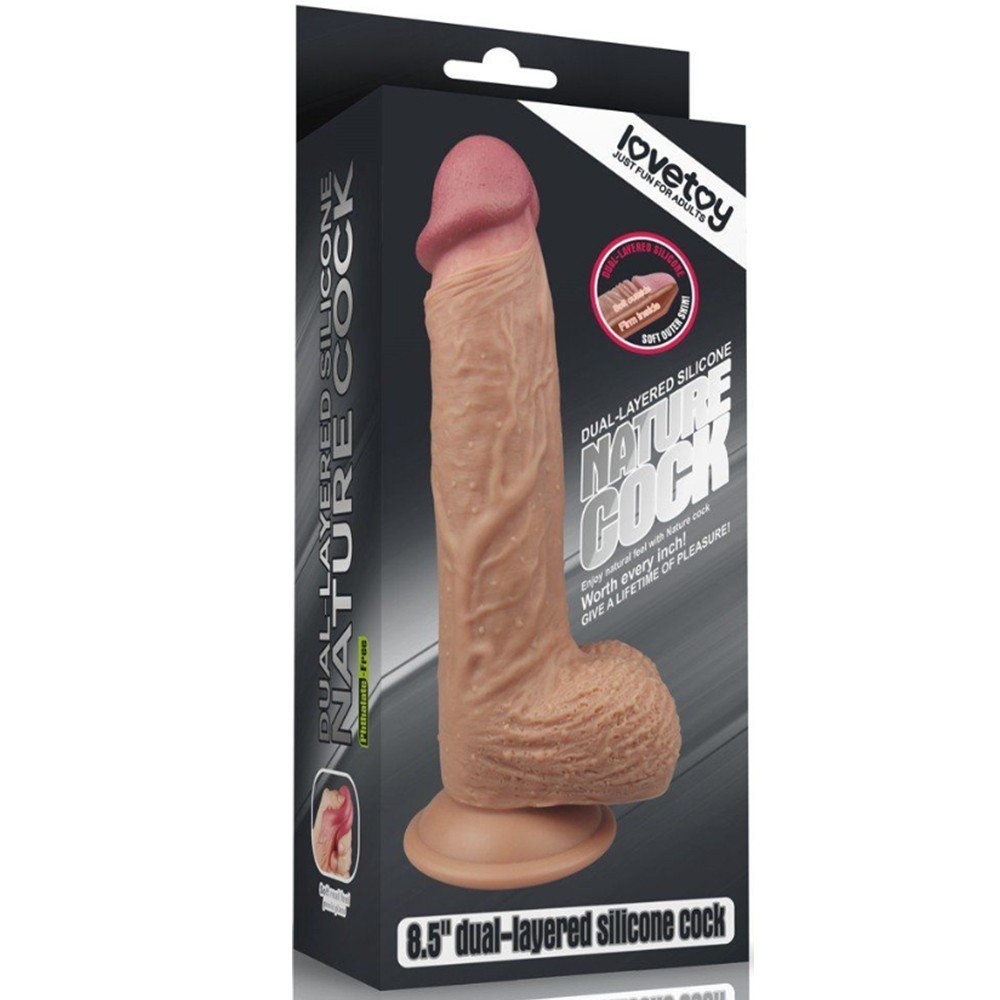 Lovetoy Dual Layered Platinum Silicone Dildo 21.5 cm Realistik Penis LV4003F