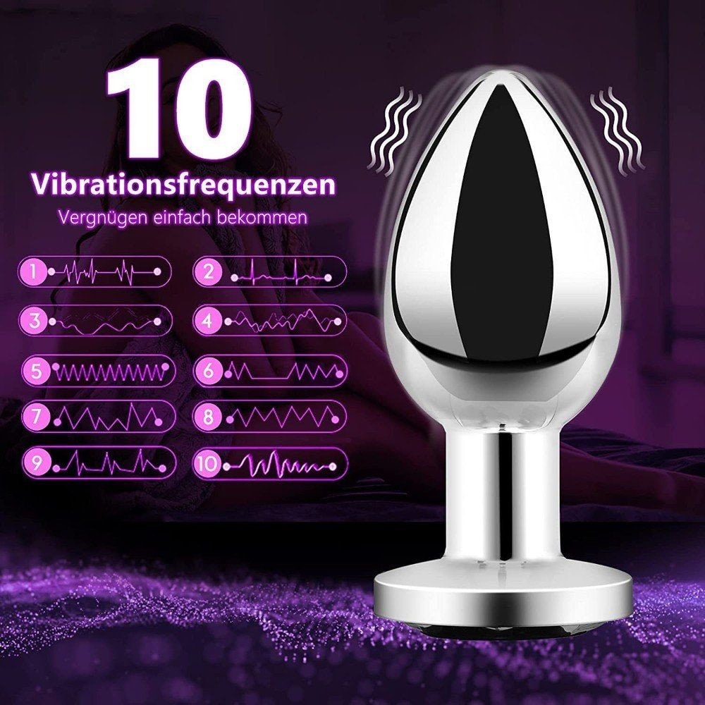 bAŞKa Anal Play 10 Modlu Uzaktan Kumanda Titreşimli Metal Plug