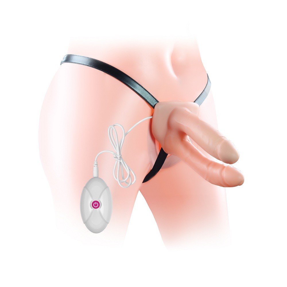 Lovetoy Vibrating Unisex Hollow Strap On Belden Bağlamalı Çift Taraflı Penis LV3006
