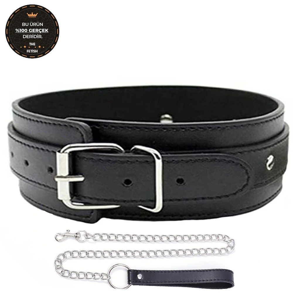 bAŞKa Fetish Fantasy Series Neck Collar Hakiki Deri Fetiş Tasma-Siyah