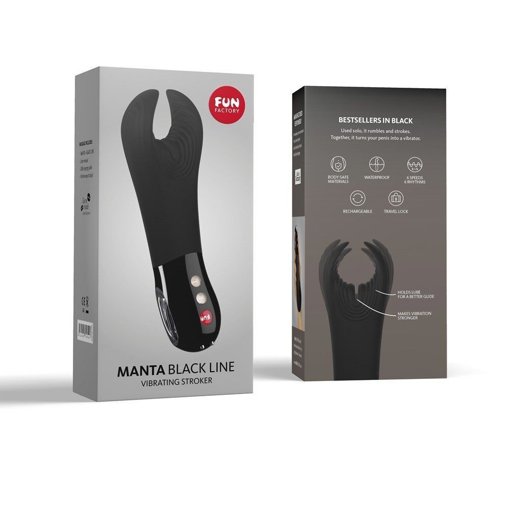 Fun Factory Manta Penis Vibratör Siyah Çizgi Titreşimli Stroker Masturbator