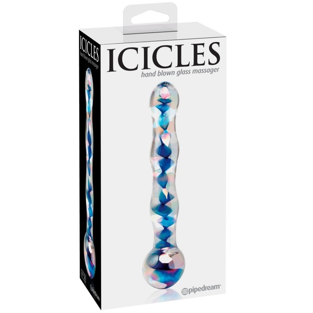 Pipedream İcicles No. 8 Hand Blown Glass Massager Cam Dildo