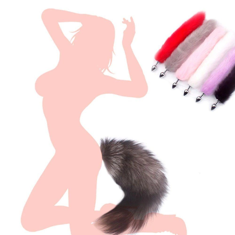 bAŞKa Anal Play Tail Butt Small Metal Kuyruklu Anal Plug-Gray