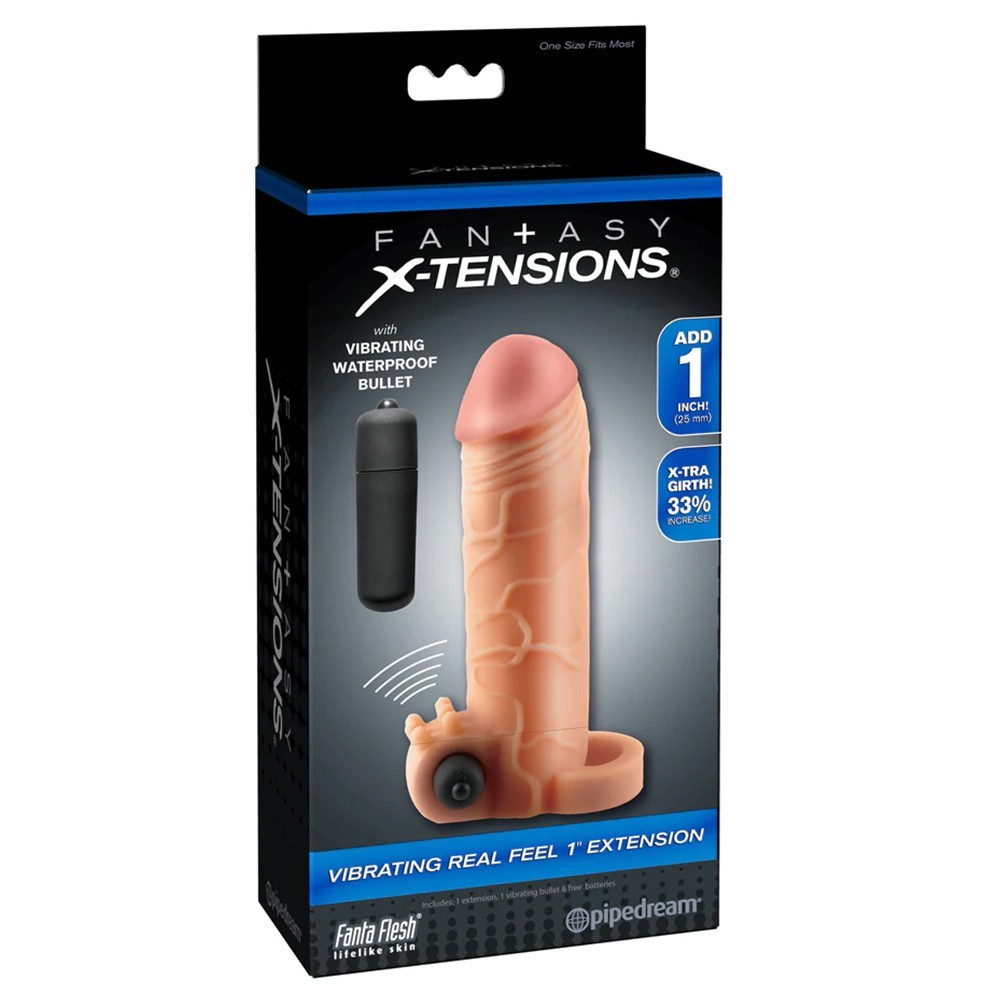 Pipedream Fantasy X-Tensions Vibrating Real Feel 1'' Titreşimli Penis Kılıfı