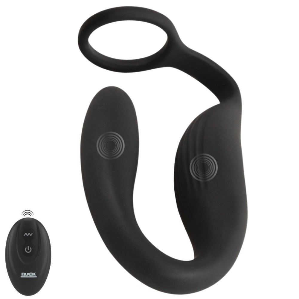 Black Velvets Cock Ring With Remote Control Butt Plug Penis Halkası ve Anal Plug