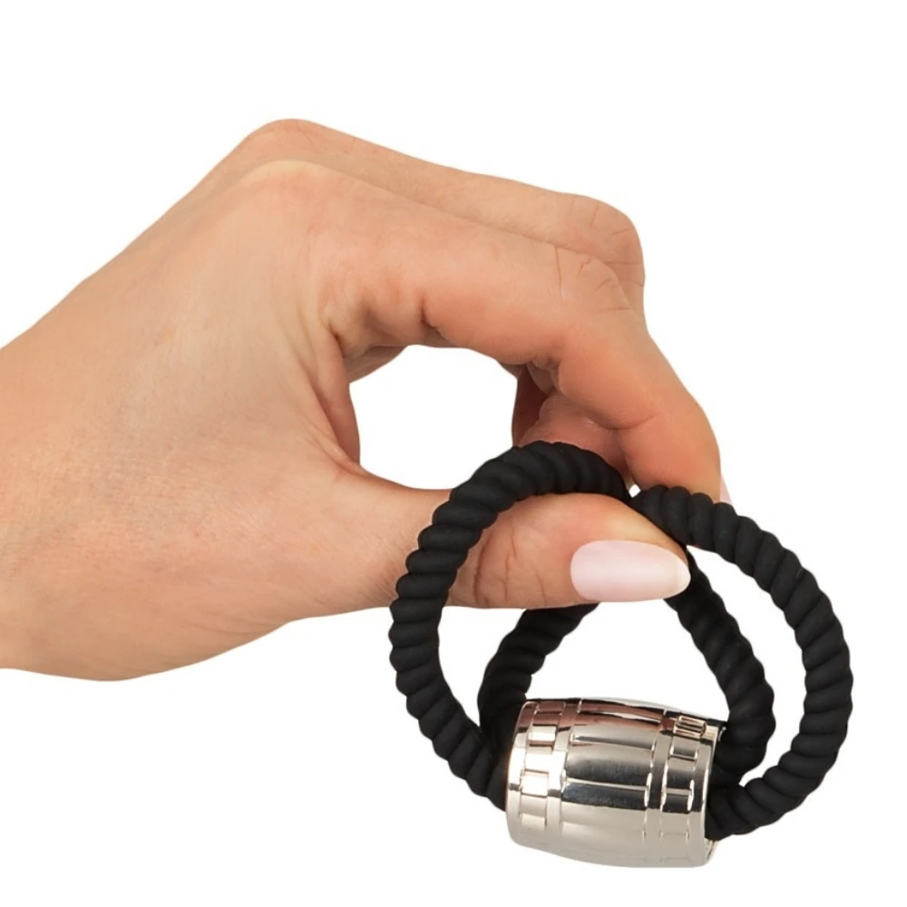 Rebel Men's Gear Heavy Rope Cock Strap With Two Loops Penis Halkası