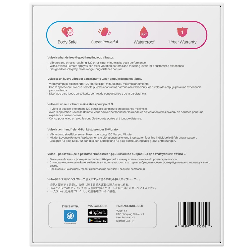 Lovense Vulse App-Controlleds Thrusting & Vibrating Egg Vibratör