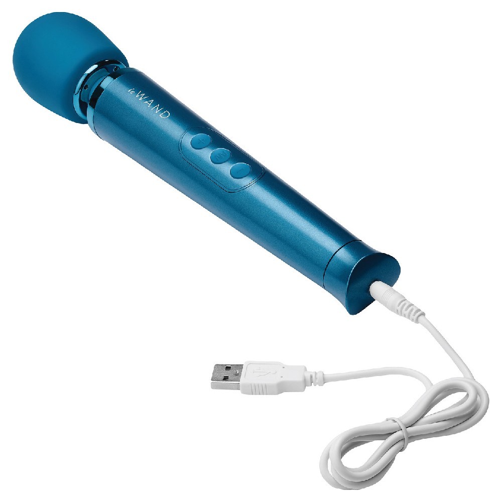 Le Wand Petite Rechargeable Vibrating Body Massager Masaj Wand Vibratör-Blue