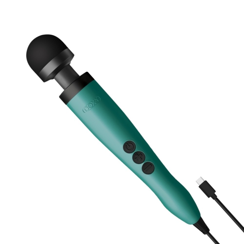Doxy 3 Stylish Massage Wand USB-C Rechargeable Masaj Wand Vibratör Turquoise