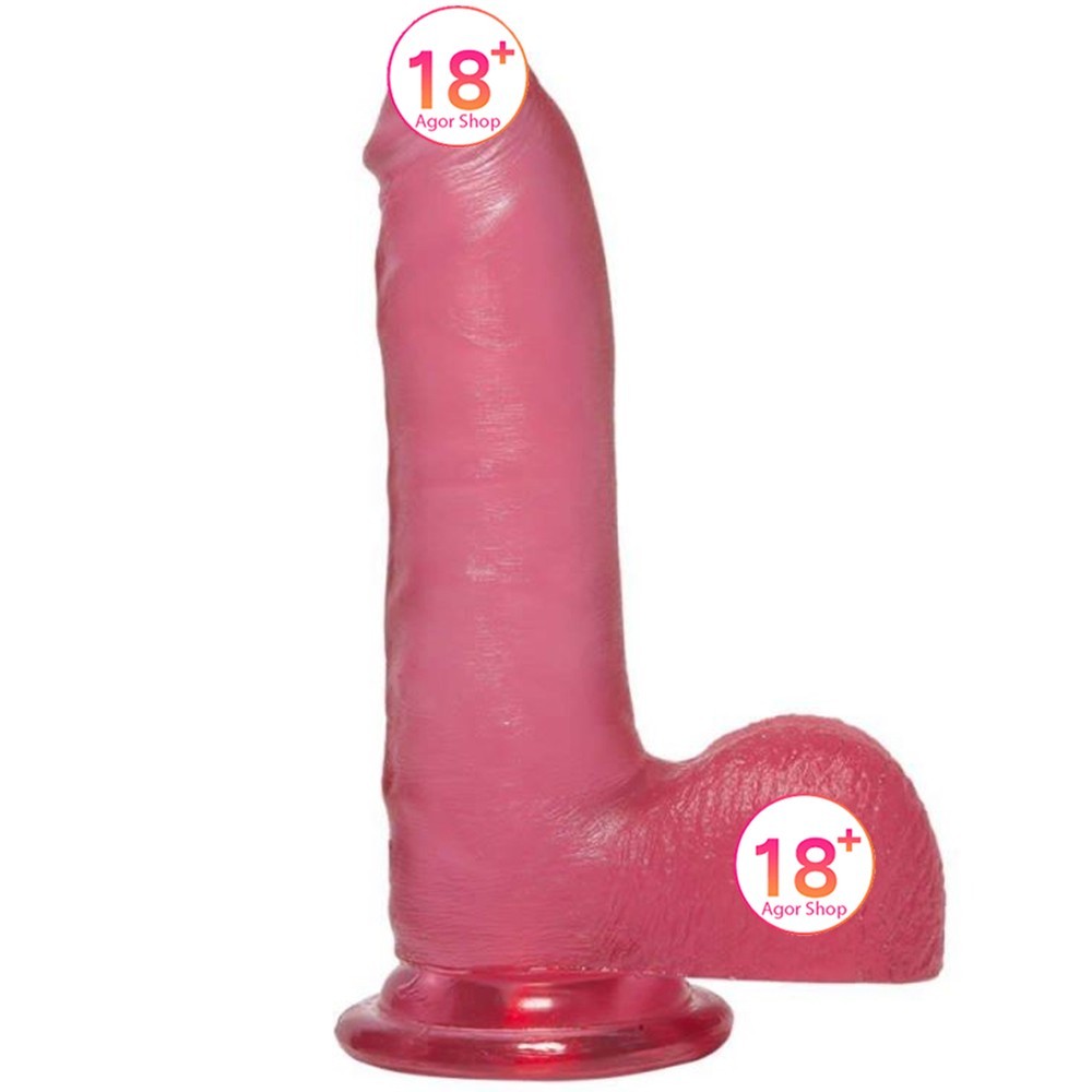 Doc Johnson Crystal Jellies Dildo Pink 18 cm Realistik Penis