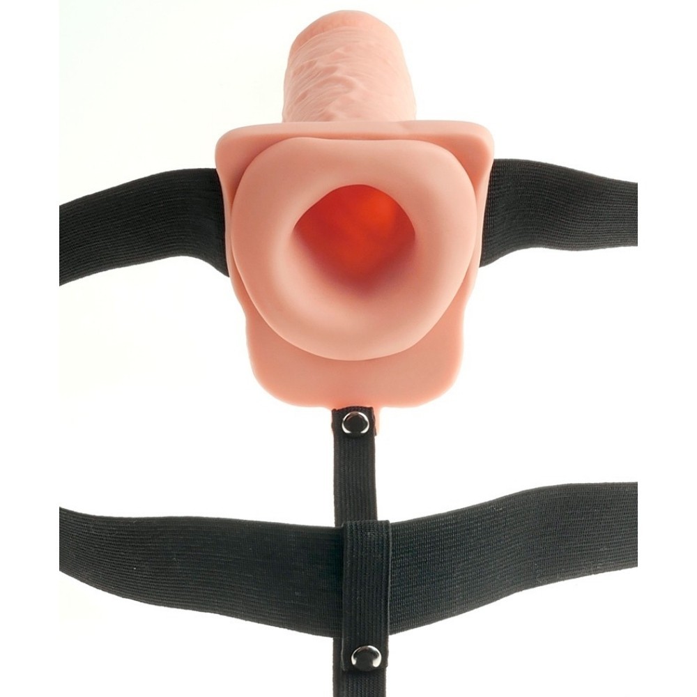 Pipedream Fetish Fantasy Series 7 Inch Hollow Rechargeable Strap-On with Balls