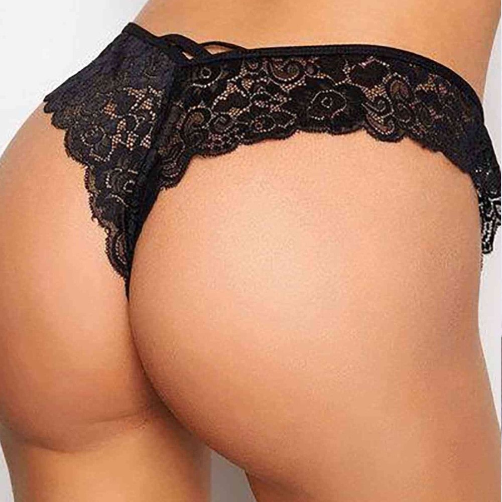 Merry See Seksi Dantel Külot Siyah