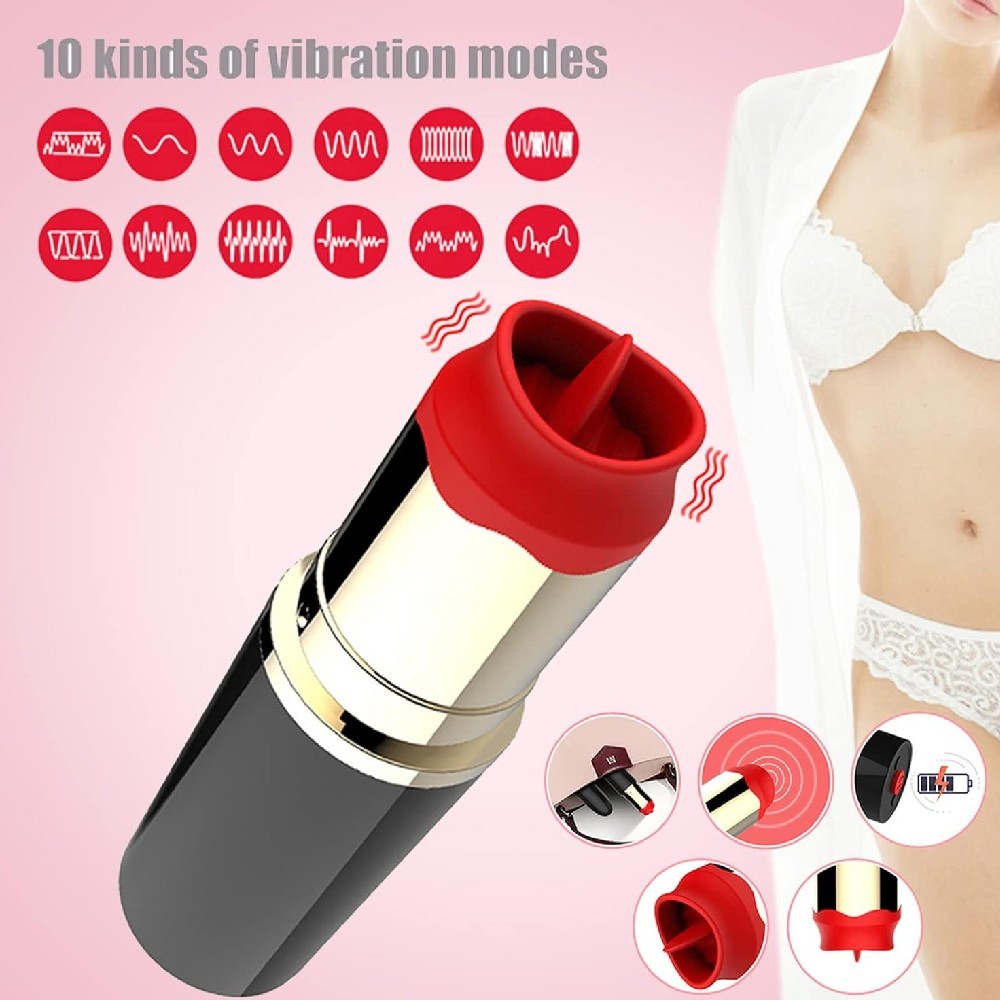 bAŞKa Lipstick 10 Mod Şarjlı Ruj ve Dil Vibratör