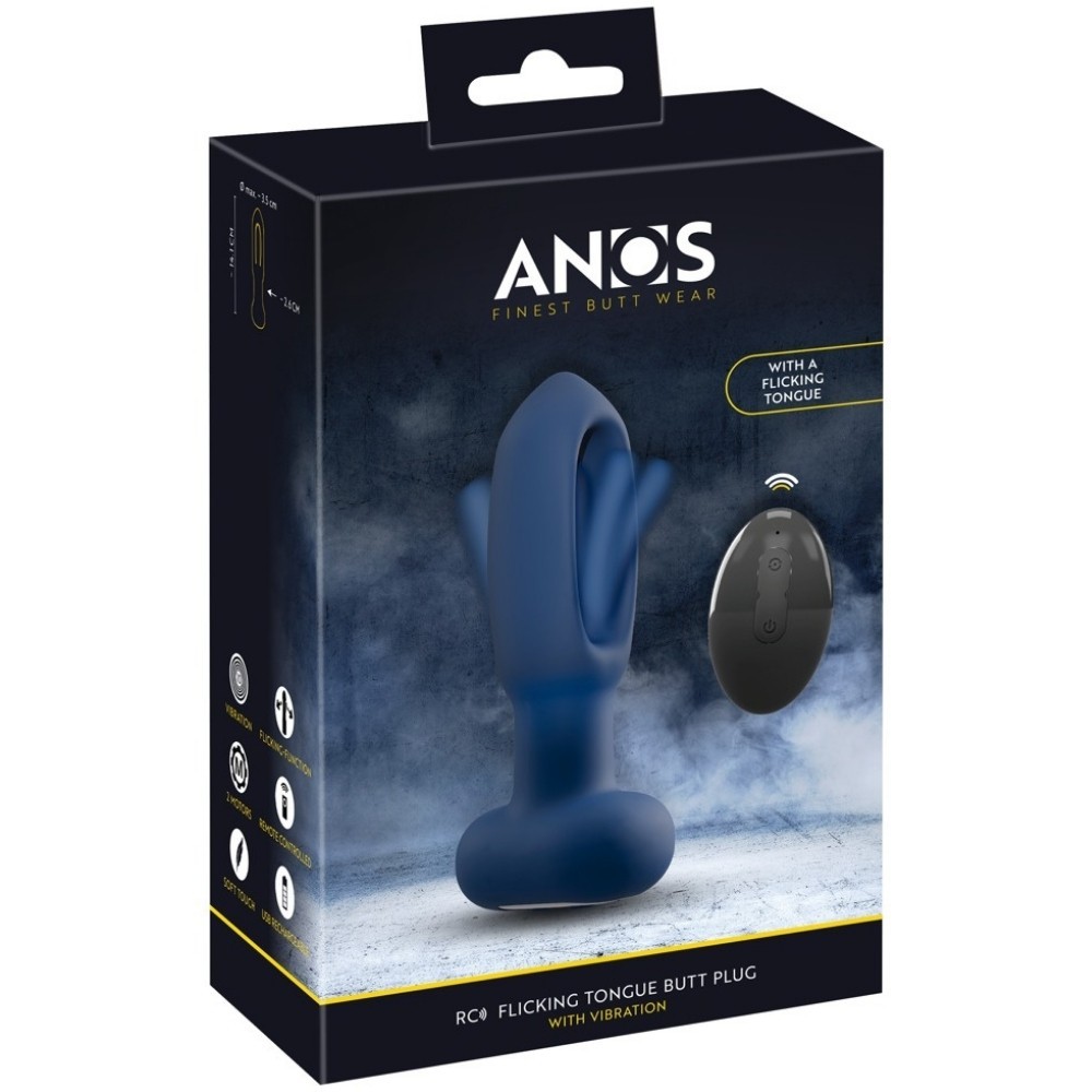 Anos Finest Butt Wear Remote Control Flicking Tongue Butt Anal Plug ve Anal Vibrator