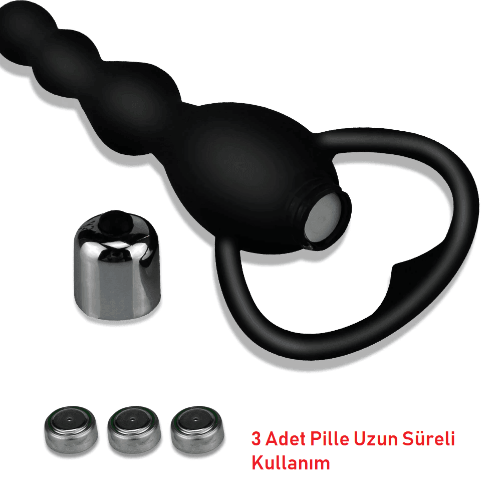 bAŞKa Anal Fantasy Beaded Tek Mod Boncuk Anal Vibratör-Black