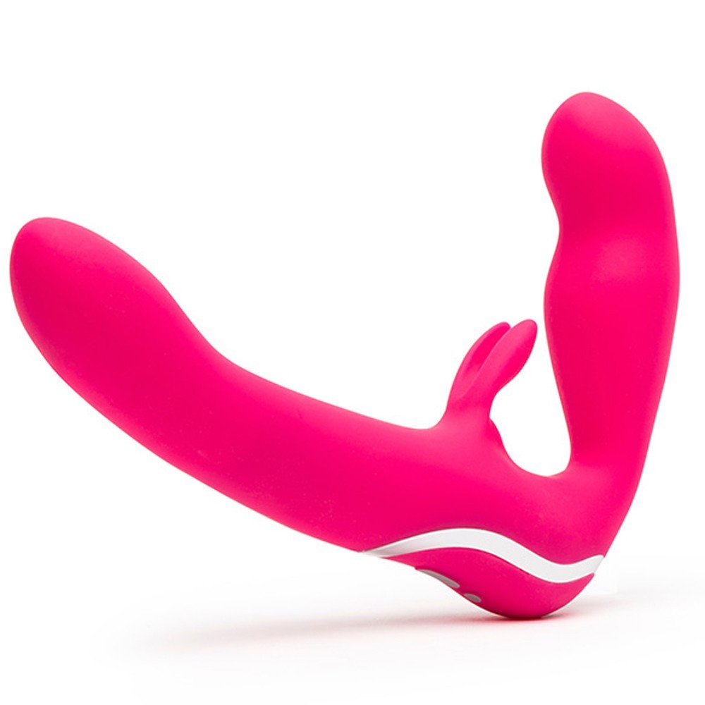 Happy Rabbit Strapless Strap-On Rabbit Pink Vibratör