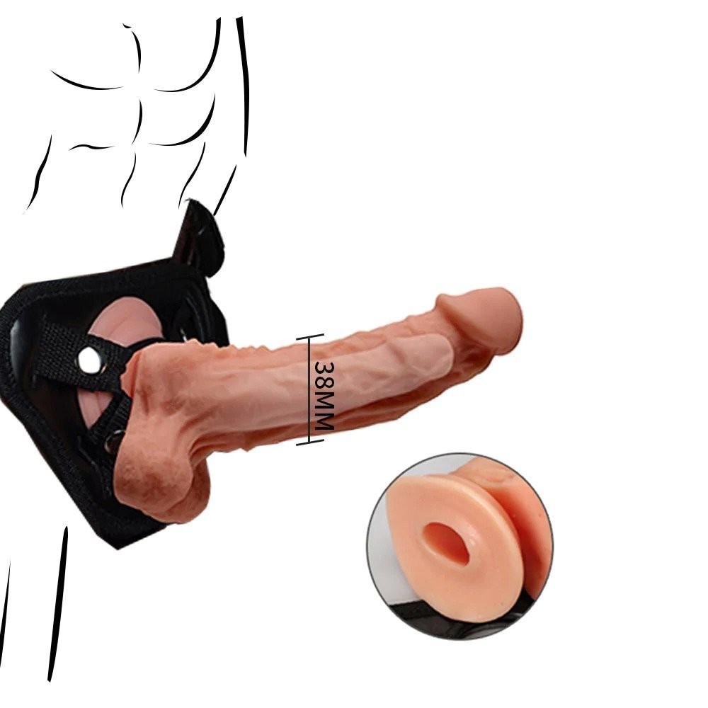 bAŞKa Mars Dildo 17.5 cm İçi Boş Belden Bağlamalı Realistik Penis