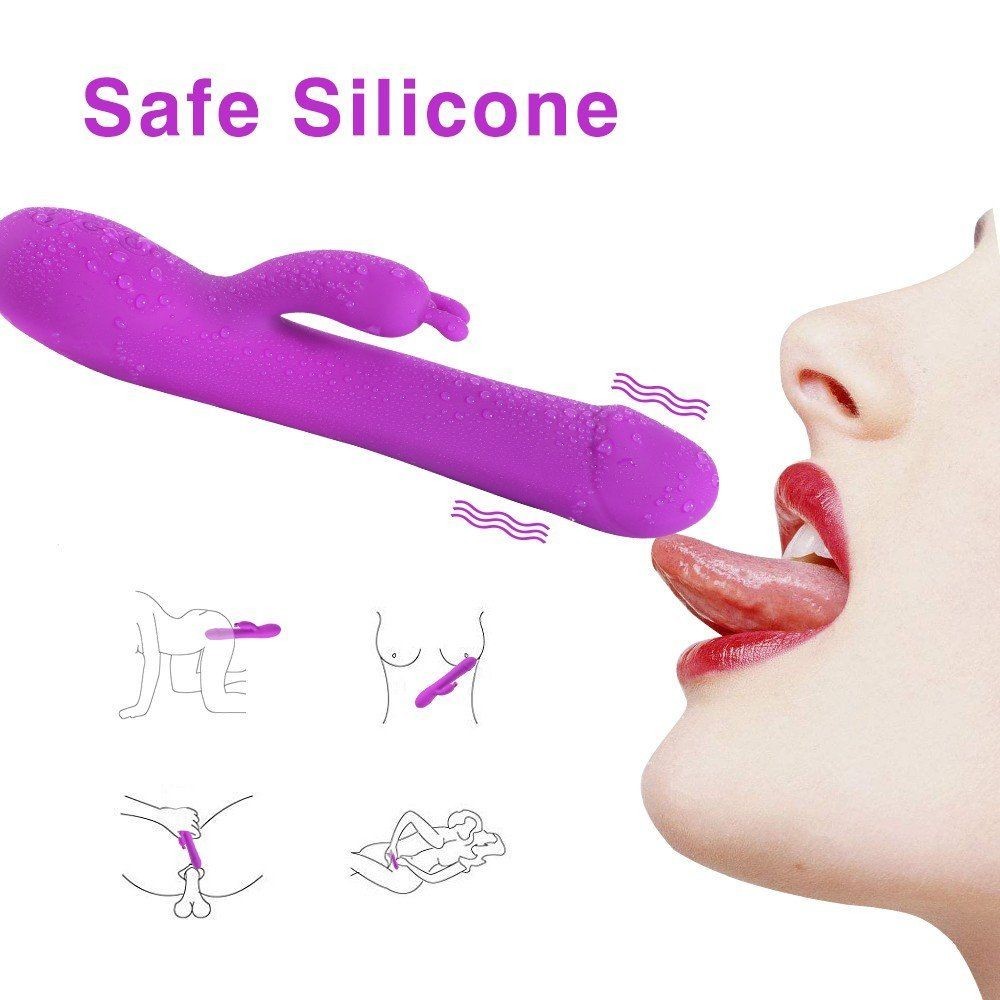 Shequ Matt Oynar Başlı G-Bölgesi ve Klitoris Uyarıcı Şarjlı Rabbit Vibratör SQ-V10091