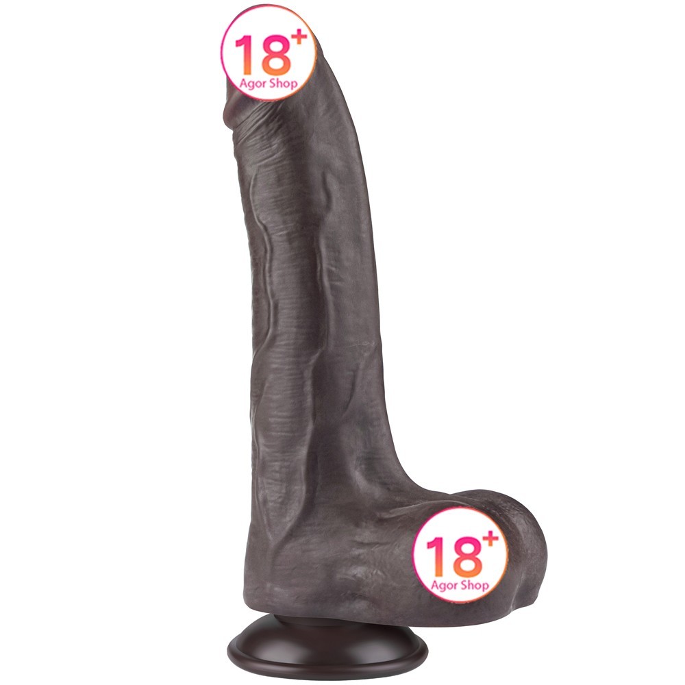 Lovetoy Sliding Skin Dual Layer Dong Black 22 Cm Realistik Penis LV317409