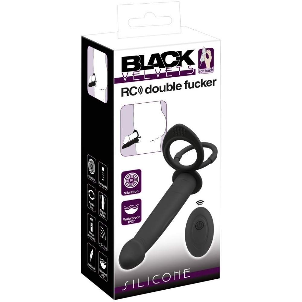Black Velvets Remote Control Double Fucker Titreşimli Anal Penis