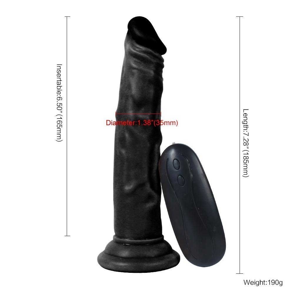 Xise Vibrating Dildo Black Naturo 18.5 cm Titreşimli Realistik Penis XS-WBC10024