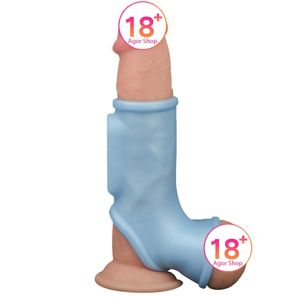 Lovetoy Vibrating Silk Knights Ring with Scrotum Sleeve Penis Kılıfı LV343125