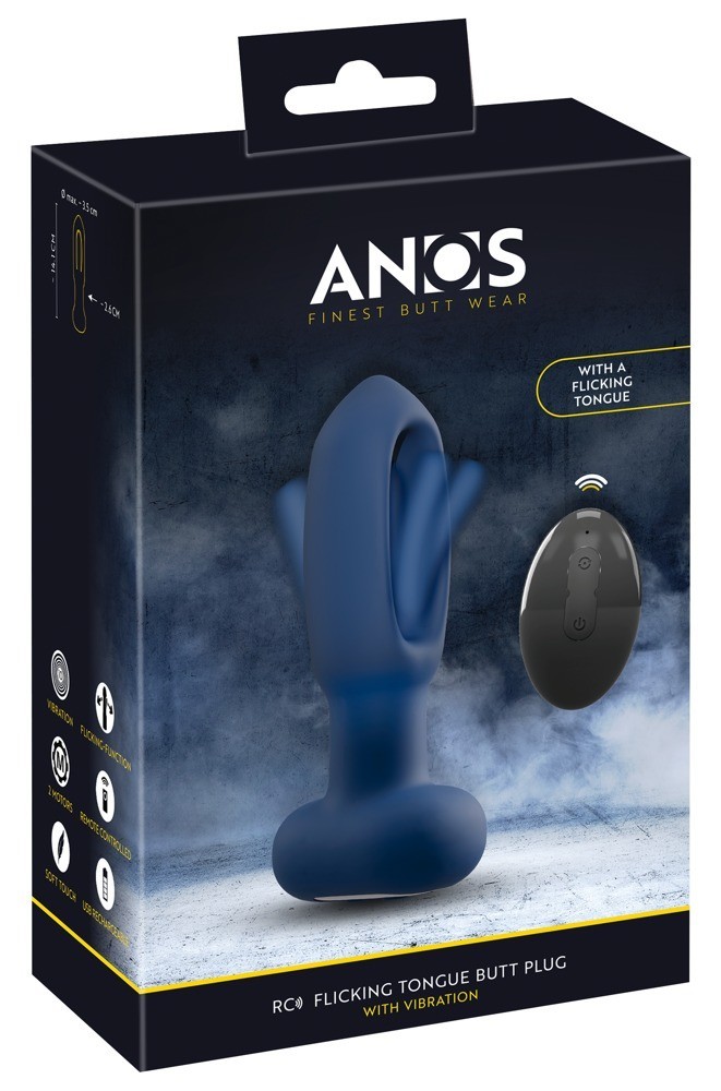 Anos Finest Butt Wear Remote Control Flicking Tongue Butt Anal Plug ve Anal Vibrator