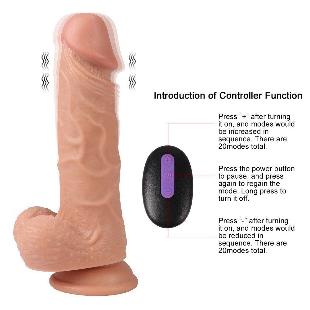Dildo Series Hansen 21 cm 20 Modlu Titreşimli Uzaktan Kumandalı Realistik Vibratör