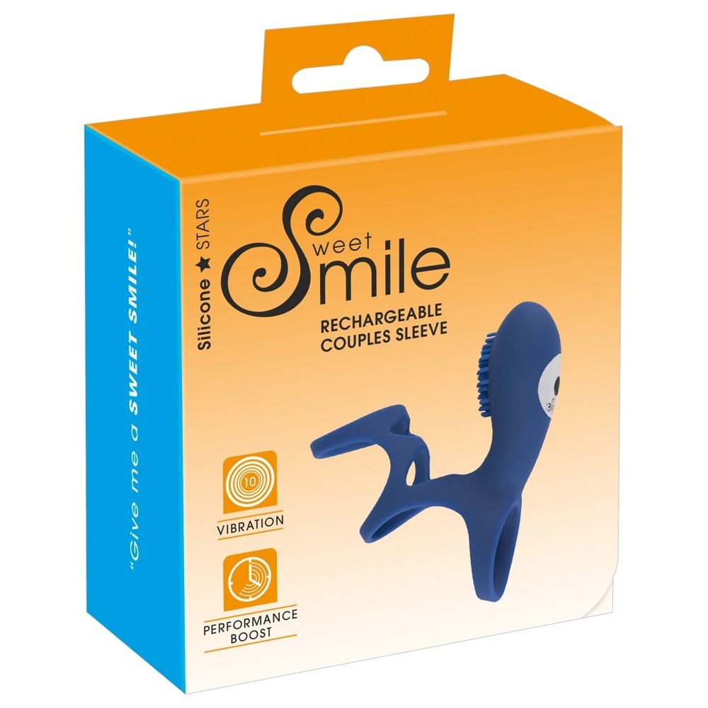 Sweet Smile Rechargeable Couples Sleeve Titreşimli Penis Kafesi
