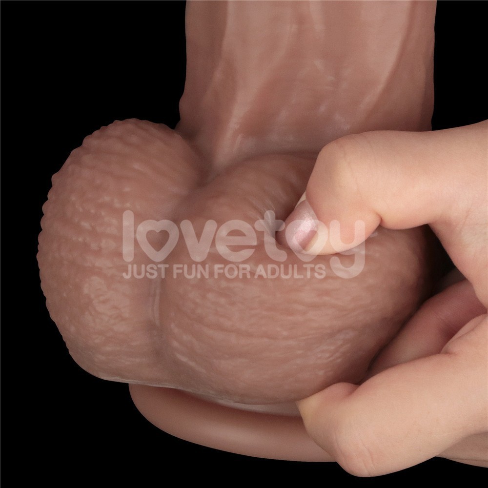 Lovetoy 14.5'' Dual Layered Bendable Silicone Cock XXL(Flesh) Et Doku Dildo LV411301