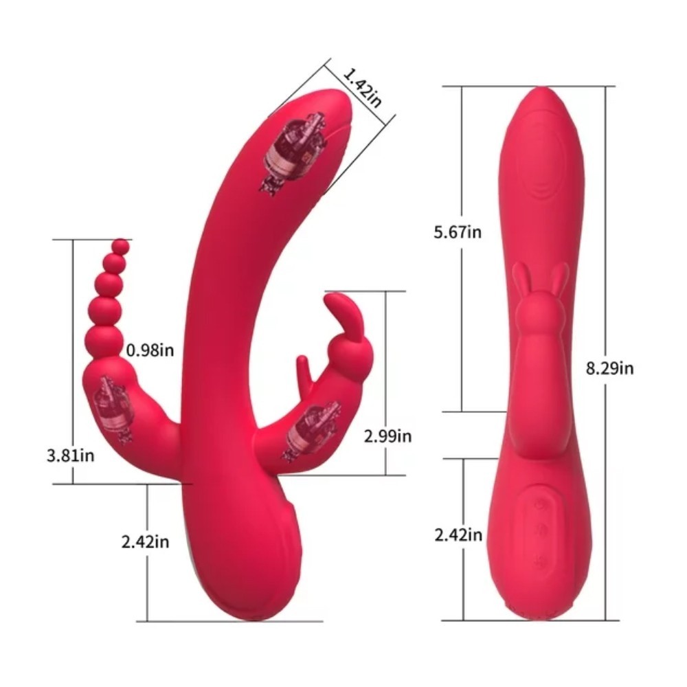 bAŞKa Sex Toys  Meilisa 3 İn 1 Clitoral Massager Rabbit Vibratör
